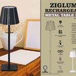 ZigLume: Rechargeable Metal Table Lamp | 1800 mAh rechargeable battery
