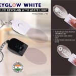 Keyglow White: Acrylic LED Keychain with White Light - Oval shape