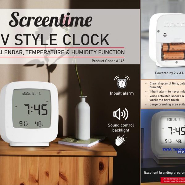 Screentime: TV style clock with Calendar, Temperature & Humidity function