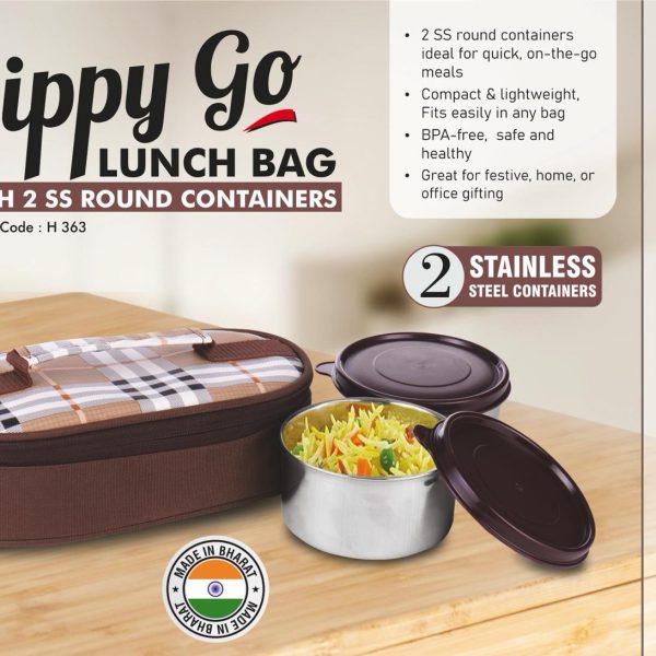 Zippy Go: Lunch bag with 2 SS round containers