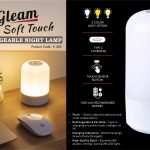 Gleam: Soft touch Rechargeable Night Lamp | 3 Color light with Brightness adjustment | Type C Charging | 1200 mah battery
