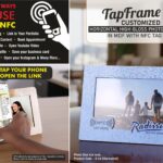 TapFrame: Customized High Gloss Photo Frame in MDF with NFC tag | Link to your Catalog, Website, Video, etc | Photo size 4x6 inch | Horizontal