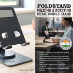 Foldstand: Folding & Rotating Metal Mobile Stand | Folds completely to take minimal space