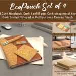 EcoPouch Set of 4: Cork Classic Kit in Multipurpose Canvas Pouch