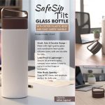 SafeSip Tilt: Glass bottle with outer plastic body and Easy carry handle | Capacity 425ml (approx)