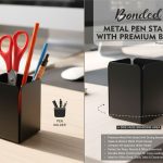 Bonded: Metal pen stand with premium build | 4 side Huge branding area