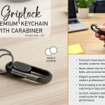 Griplock: Premium keychain with carabiner | Oval branding area