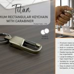 Titan: Premium rectangular keychain with carabiner | Double keyring | Large branding area